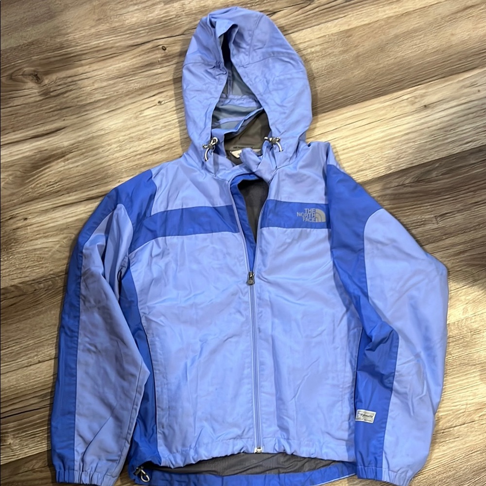The North Face Light Blue Hooded Hydrenalite Jacket